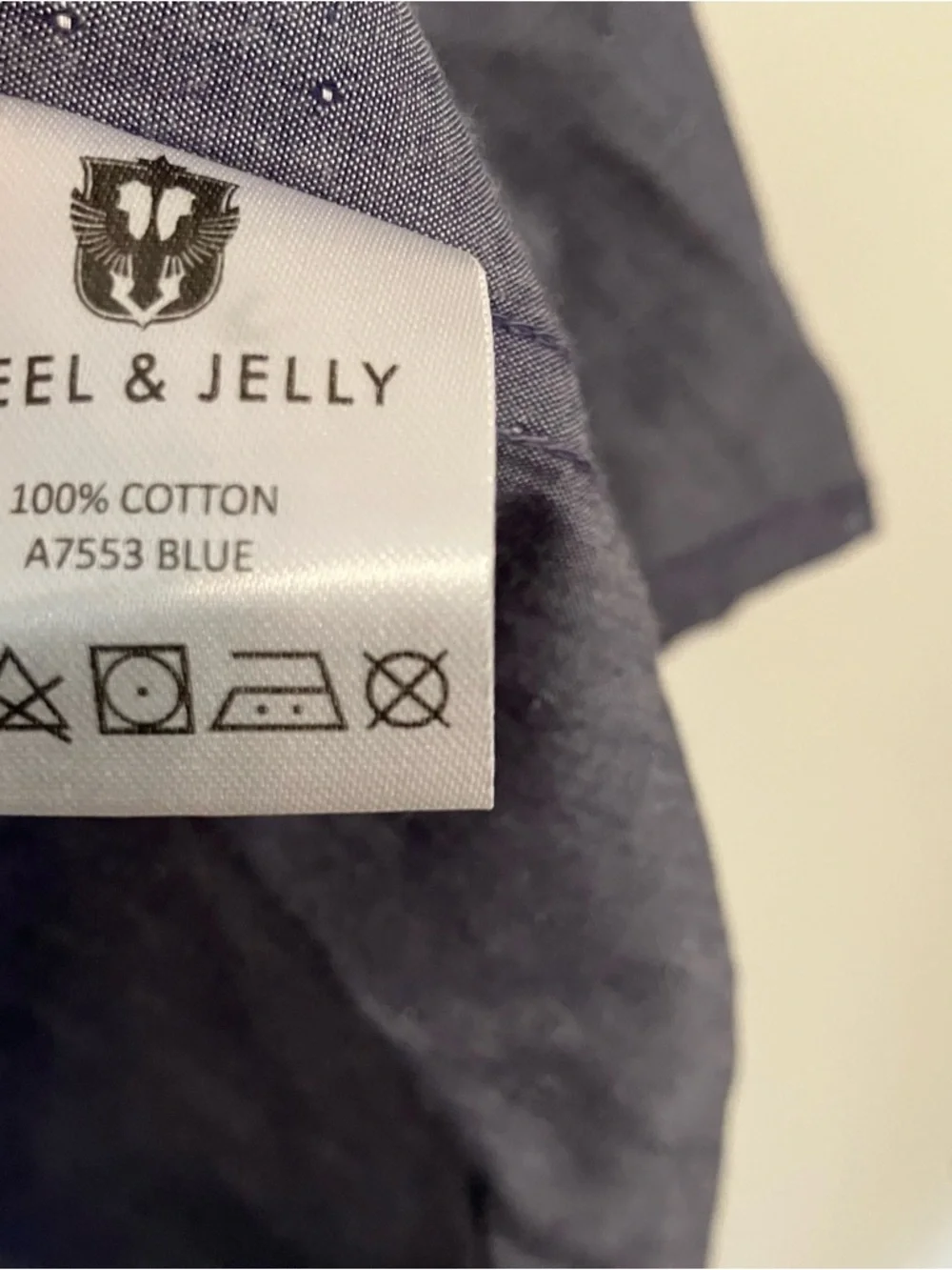 Steel & Jelly London Men's Button Down Sz.  M Dress Shirt Blue Contrast Cuff - Picture 3 of 9